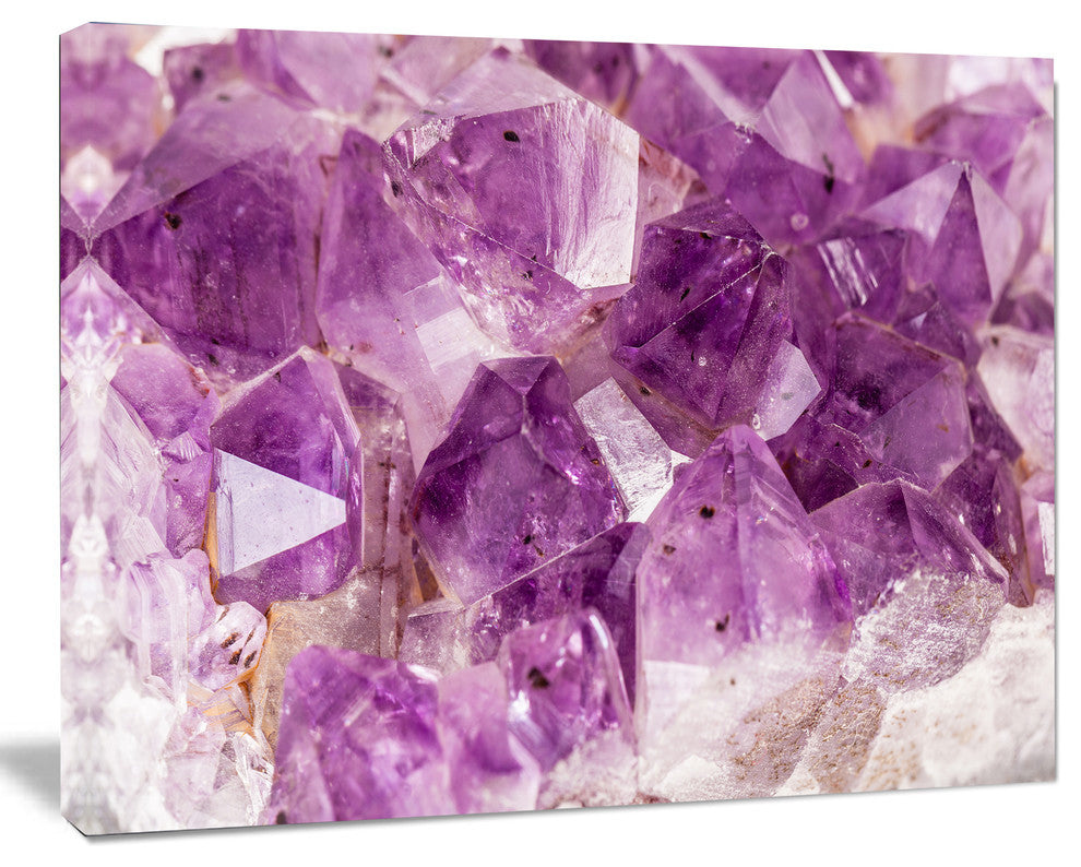 Purple Amethyst Macro, Abstract Canvas Wall Art Print, 40"x30"