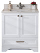 Livia Collection 30" Bath Vanity Quartz Top and Ceramic Sink, White, 30"
