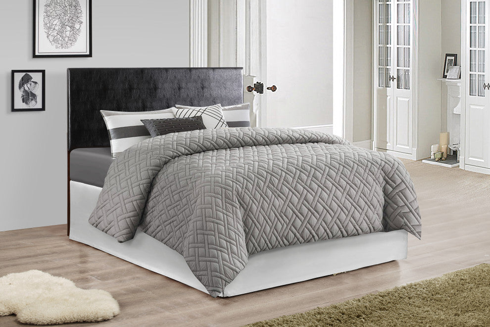 Novo Faux Leather Headboard, Black, Queen