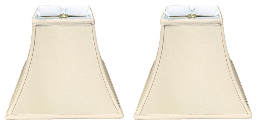 Royal Designs Square Bell Lamp Shade, Beige, 5x10x9, Set of 2