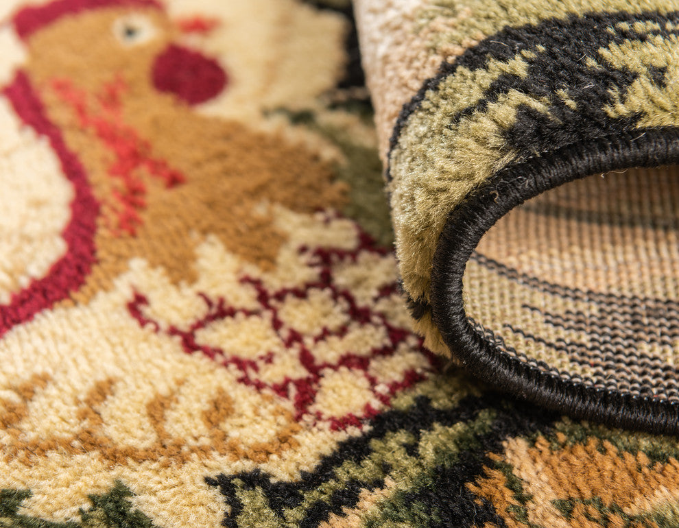 Unique Loom Cream Barnyard Farm 3'x5' Area Rug