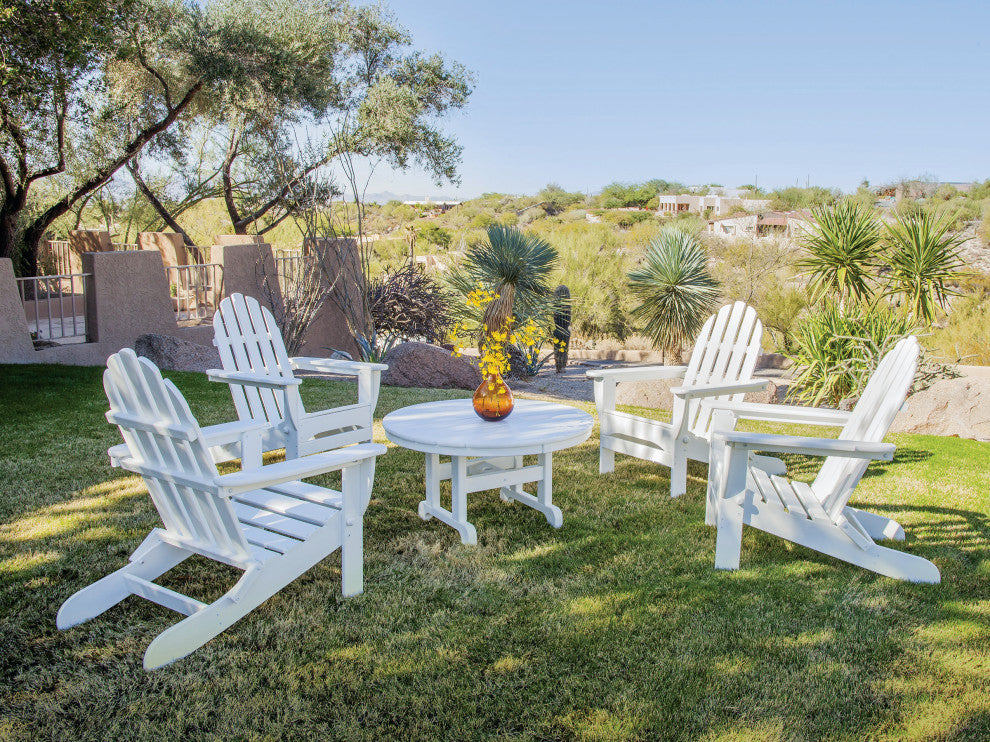 Ivy Terrace Classics 5-Piece Folding Adirondack Conversation Set, Black