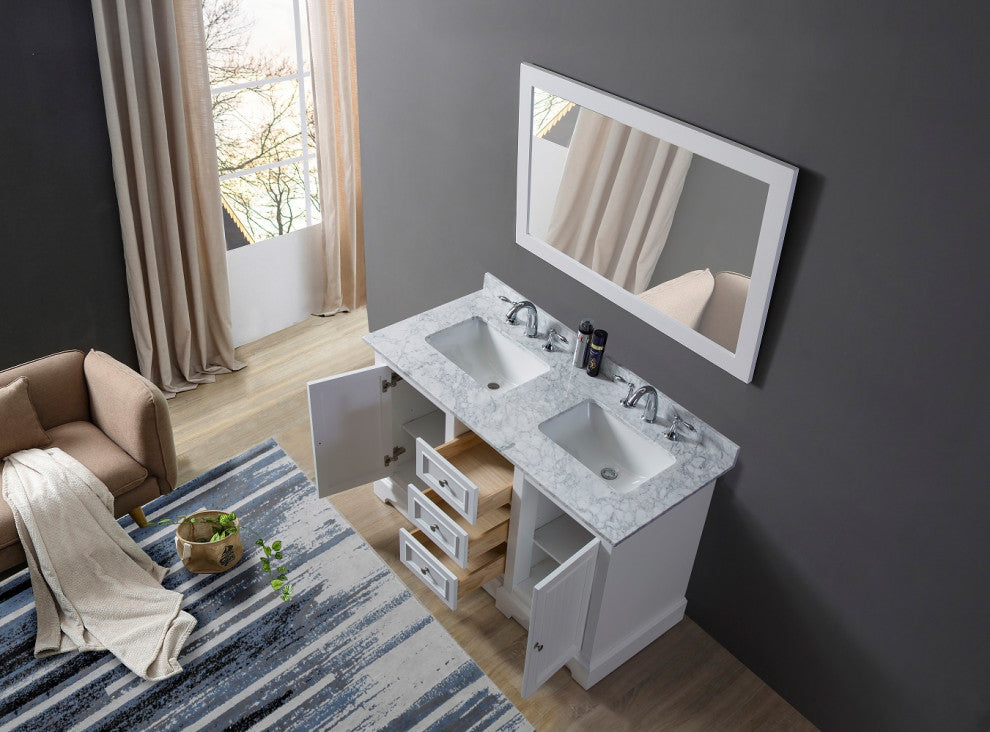 48" Kingswood Double Bath Vanity, White