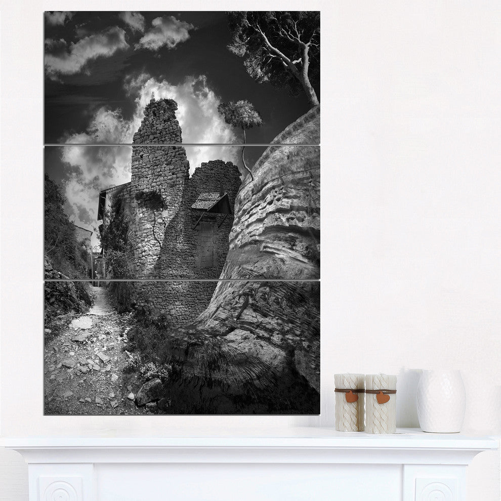 "Mast of Columbine Collage" Portrait Art Canvas Print, 3 Panels, 28"x36"