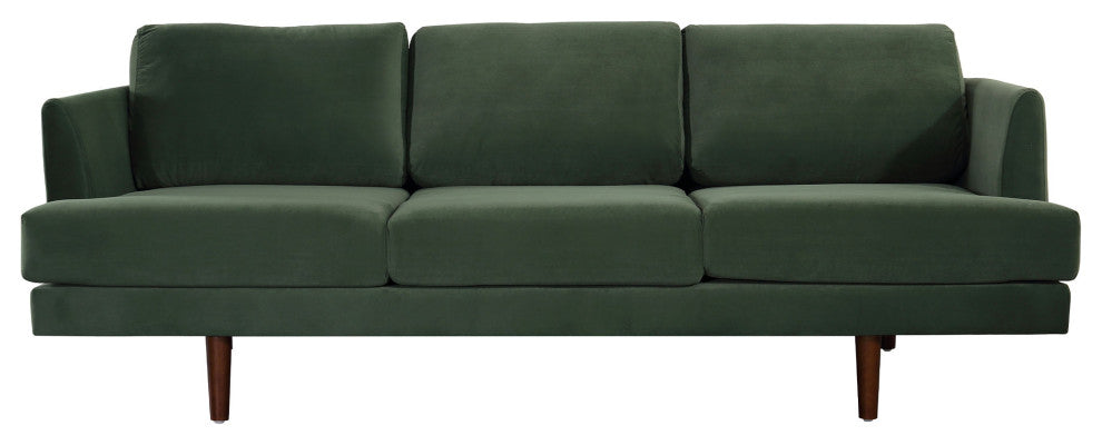 Minae Modern Contemporary Velvet Sofa, Green