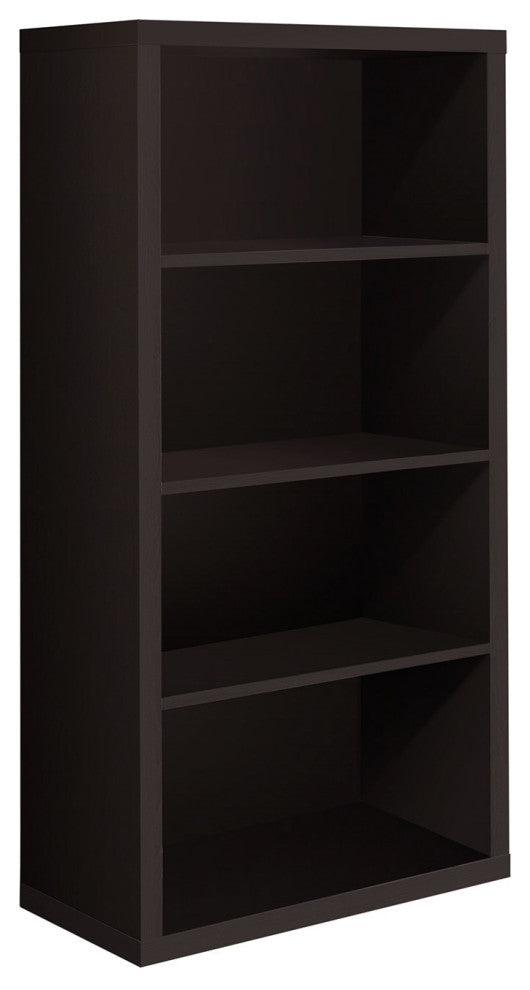 48" Brown Four Tier Standard Bookcase