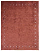 HAND KNOTTED LOOM SILK AREA RUGS-6'x9',Rectangle,Dark Orange,Contemporary