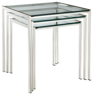 Nimble Stainless Steel Nesting Table, Silver
