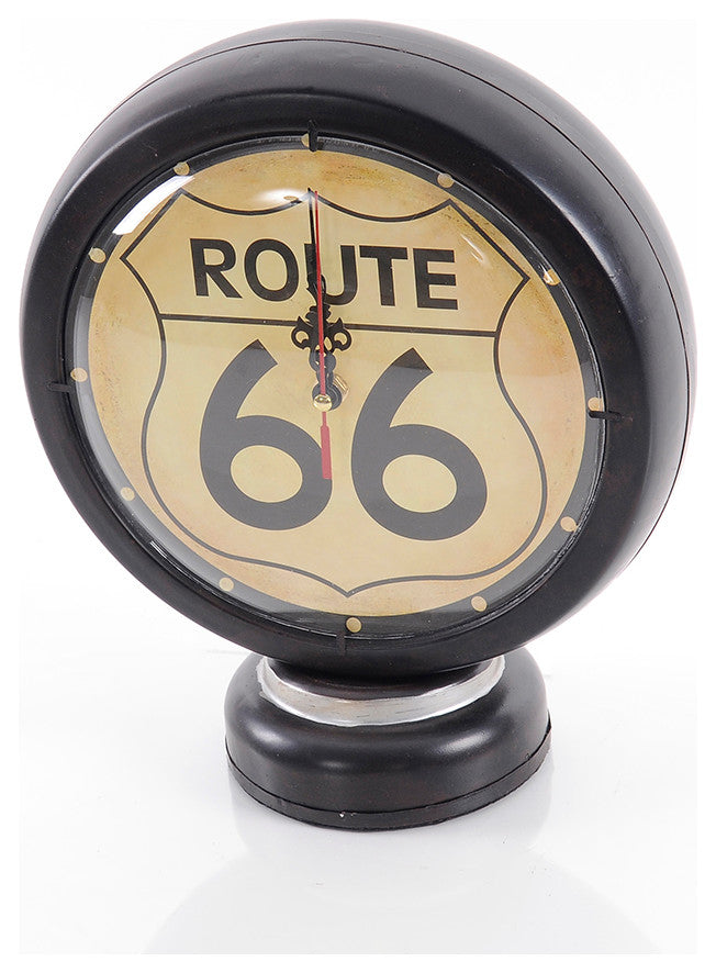 Black Gasoline 66 Gas Pump Clock Handcrafted metal Decor