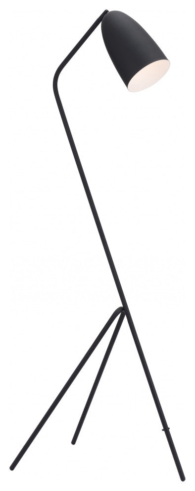 Matte Black Angled Tripod Floor Lamp