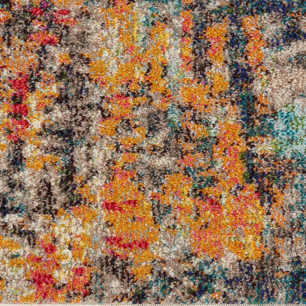Nourison Celestial 4' x Round Multicolor Modern Indoor Area Rug