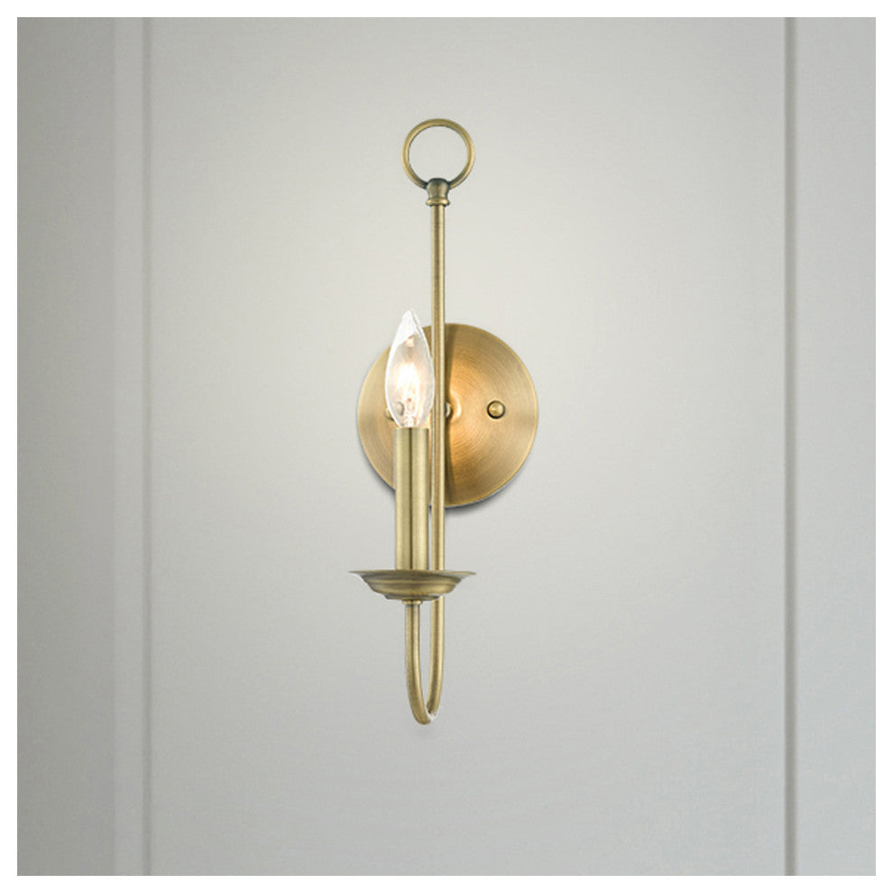 Livex Lighting Estate 1 Light Antique Brass Single Sconce