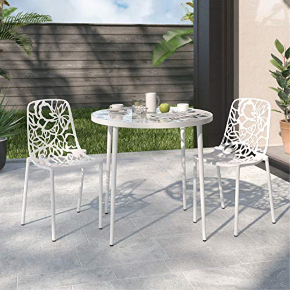 LeisureMod Modern Devon Aluminum Chair, Set of 2
