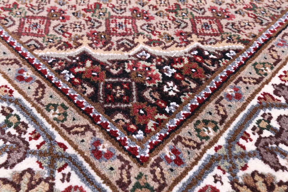 4' 3" X 20' 3" Runner Persian Tabriz Handmade Wool & Silk Rug - Q13021