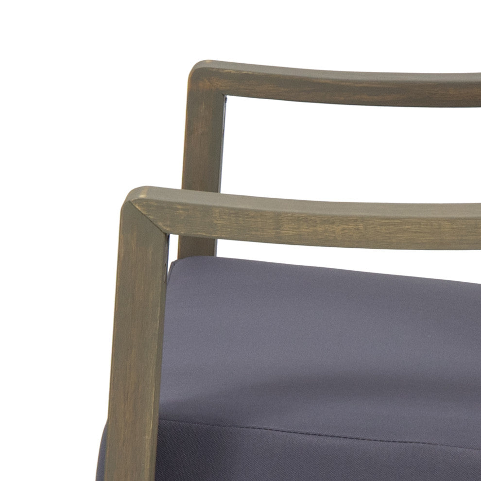 Johnlucas Outdoor Acacia Wood Loveseat and Coffee Table Set, Gray/Dark Gray