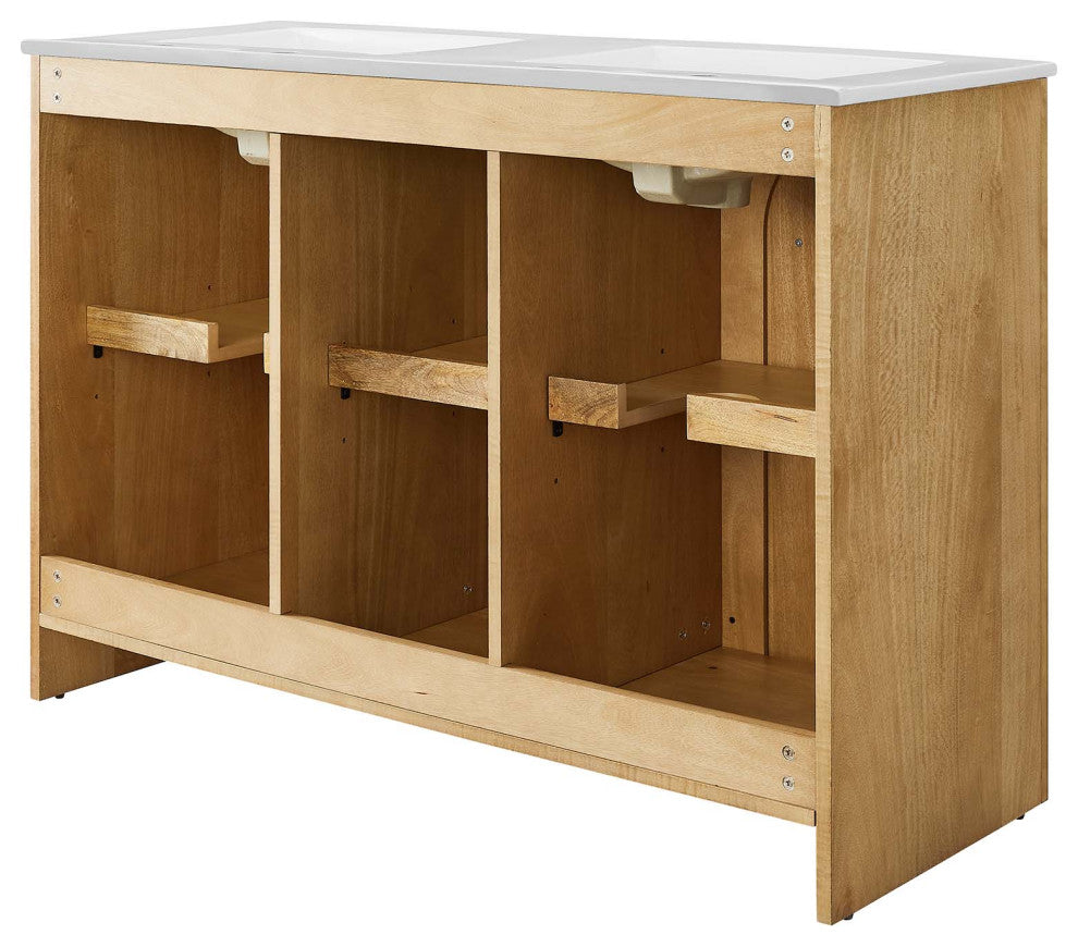 Appia 48" Double Sink Bathroom Vanity - Oak White