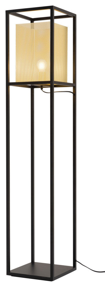 Floor Lamp Light, Steel Metal, Gold, Black, Kitchen Lounge Cafe Bistro Lobby