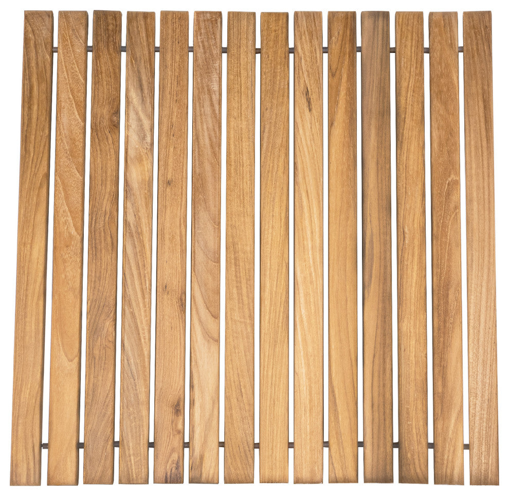 Nordic Style Natural Teak Shower and Bath String Mat 19.6"³x19.6"³