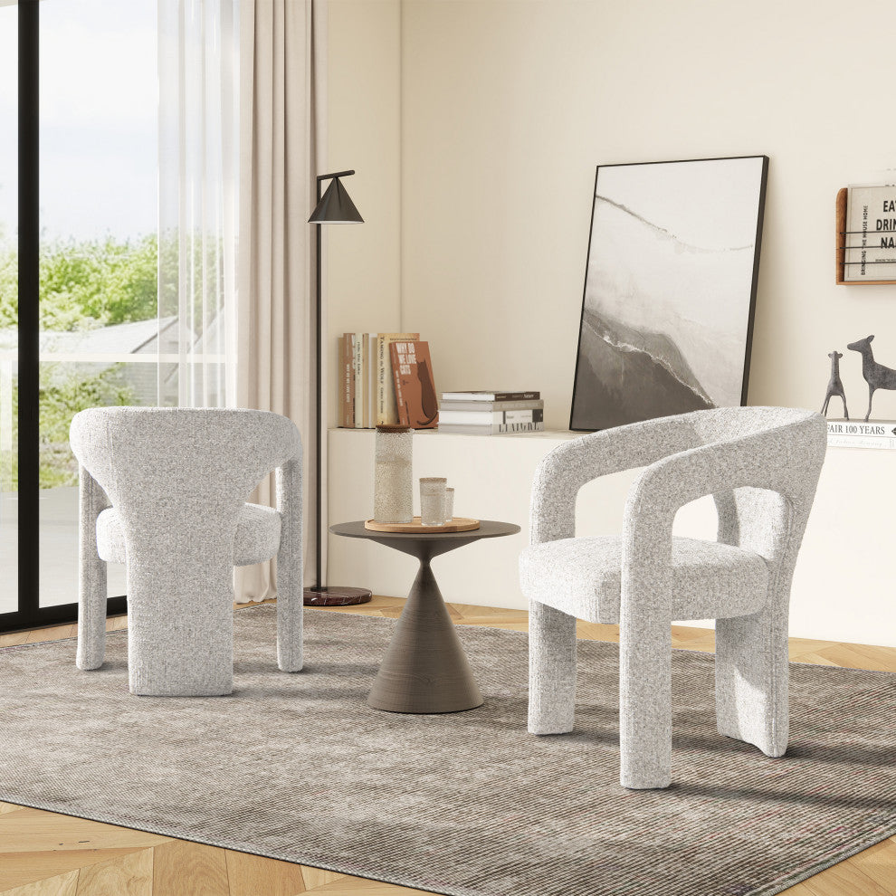 Sydney 25" Fully Upholstered Dining Chair, Greige Beige Chenille