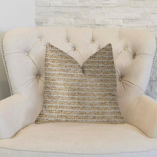 Willow Creek Beige and Ivory Luxury Throw Pillow, 16"x16"