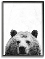 Black and White Large Bear Head Animal Design, 11"x14"