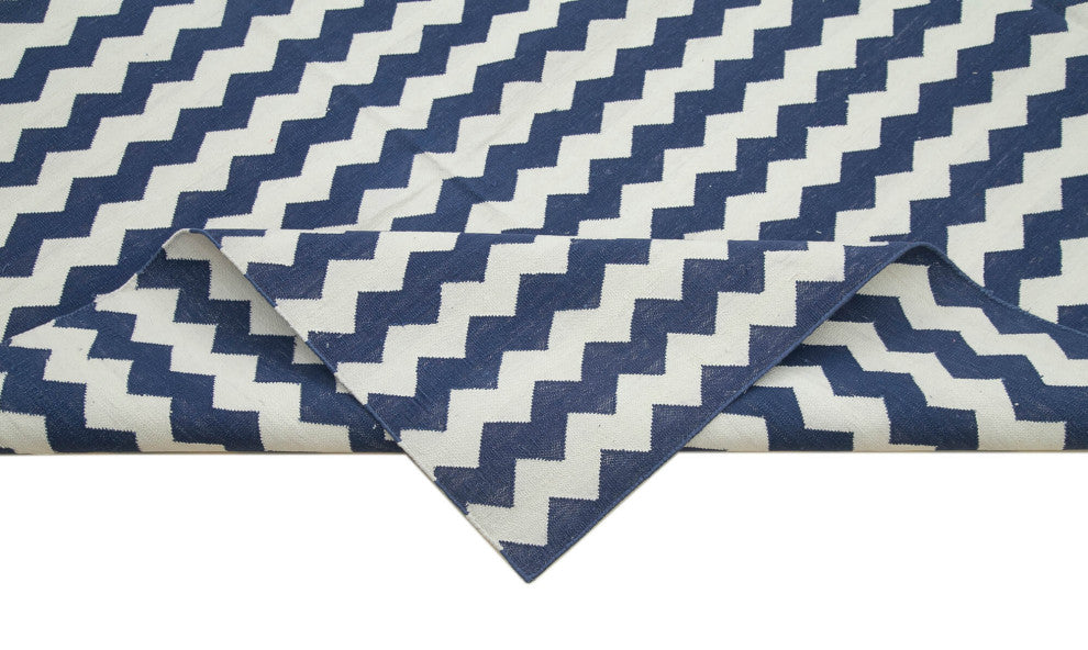 Rug N Carpet - Handmade Wool 8' 11'' x 11' 10'' Modern Design Dhurrie Kilim Rug