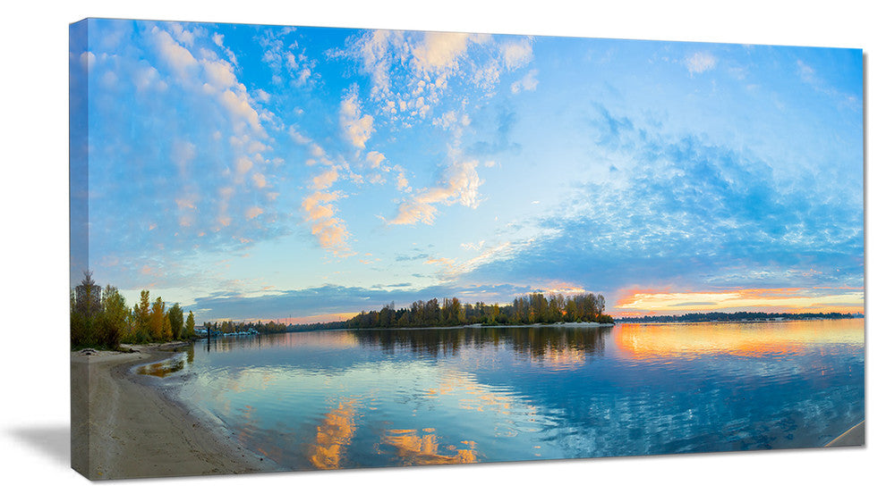 "Exotic Sunrise On River Autumn" Oversized Beach Wall Art, 40"x20"