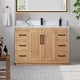 Anais Vanity Grain White Engineered Stone Countertop, Light Brown, 48", No Mirror
