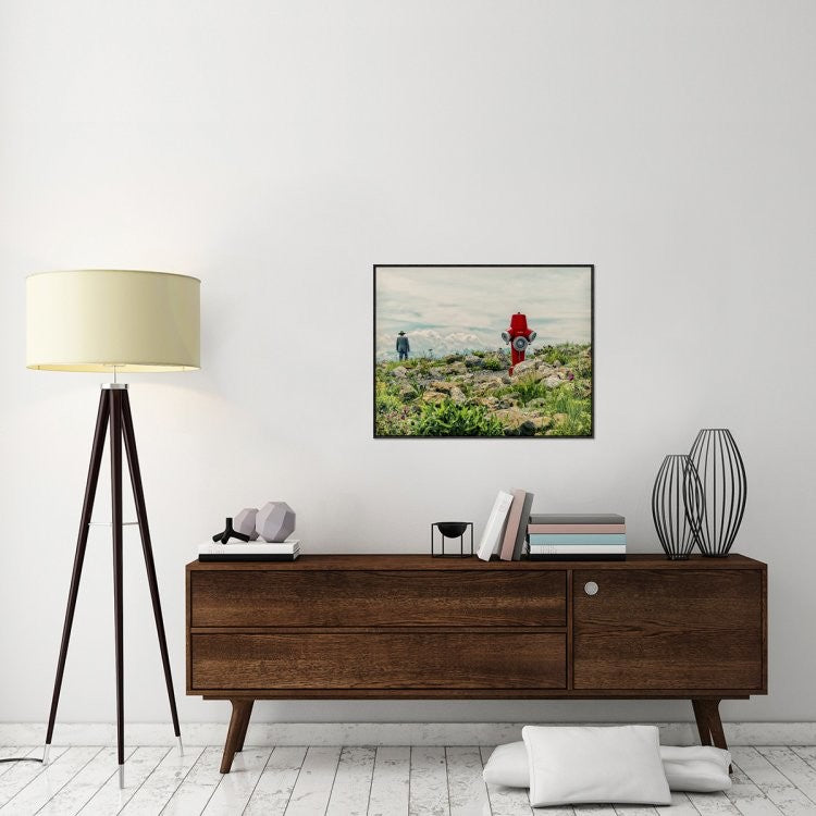 "Homesick" Framed Canvas Giclee by Ambra, 33x25"