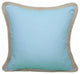 Square Jute Trimmed Pillow, Blue