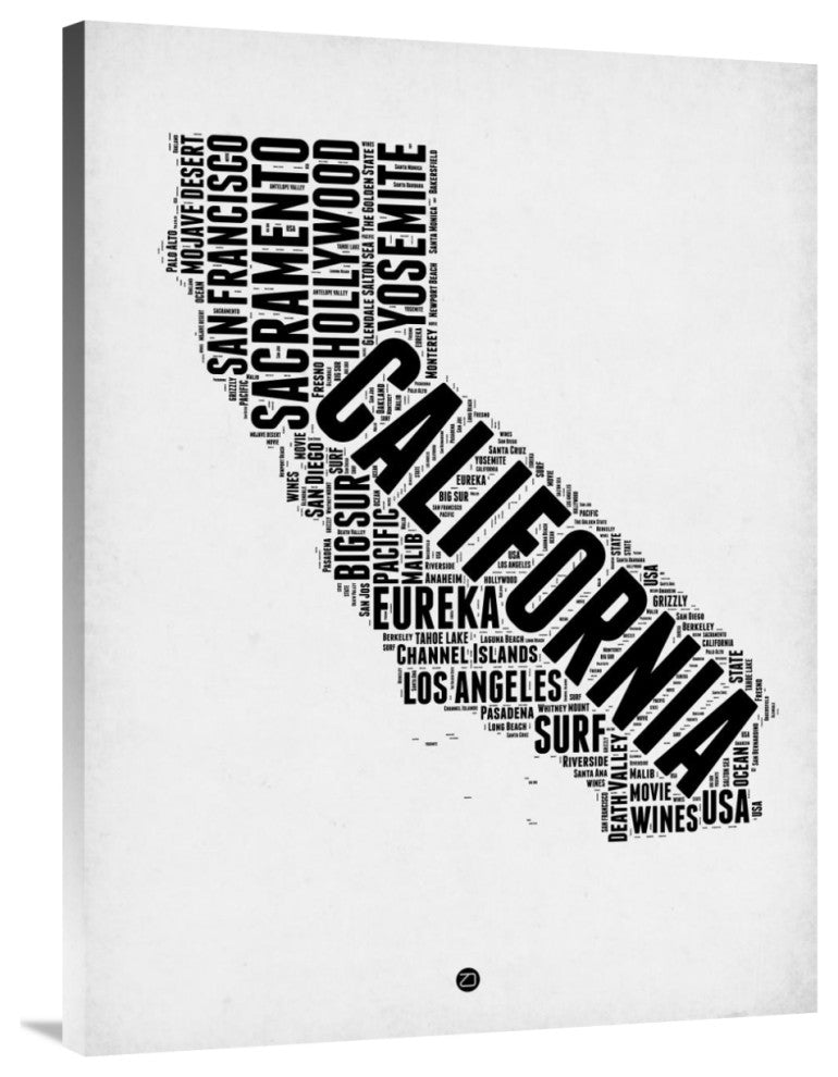 "California Word Cloud 2" Fine Art Print