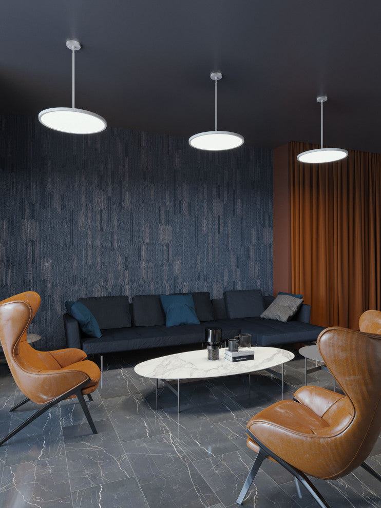 Edge 24" Round Pendant, Black, 40w 3600lm