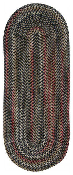 Colonial Mills Rug Wayland Runner Navy Runner, Oval