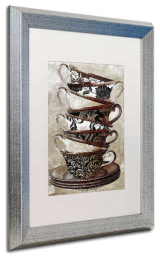 Color Bakery 'Afternoon Tea I' Art, Silver Frame, White Matte, 16"x20"