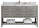 Parker 60 Single Sink Bathroom Vanity in Elephant Skin Gray  2" Viola Gold