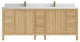 Elizabeth 84 Double Sink Bath Vanity in Light Natural Teak 2" Empira Quartz
