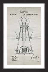 "Edison Light 1881 Old Paper" Framed Painting Print