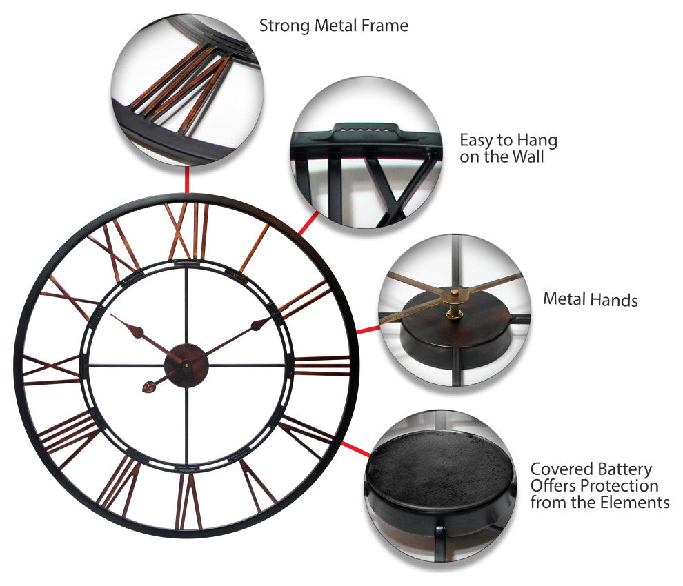 Metal Fusion Wall Clock, 28"