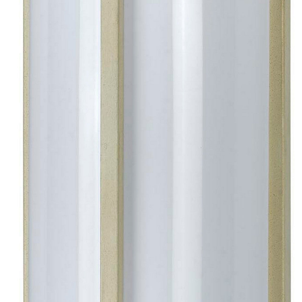 Benzara BM220706 Cylindrical Shaped PLC Wall Lamp, 3D Design Trim, S/4, White