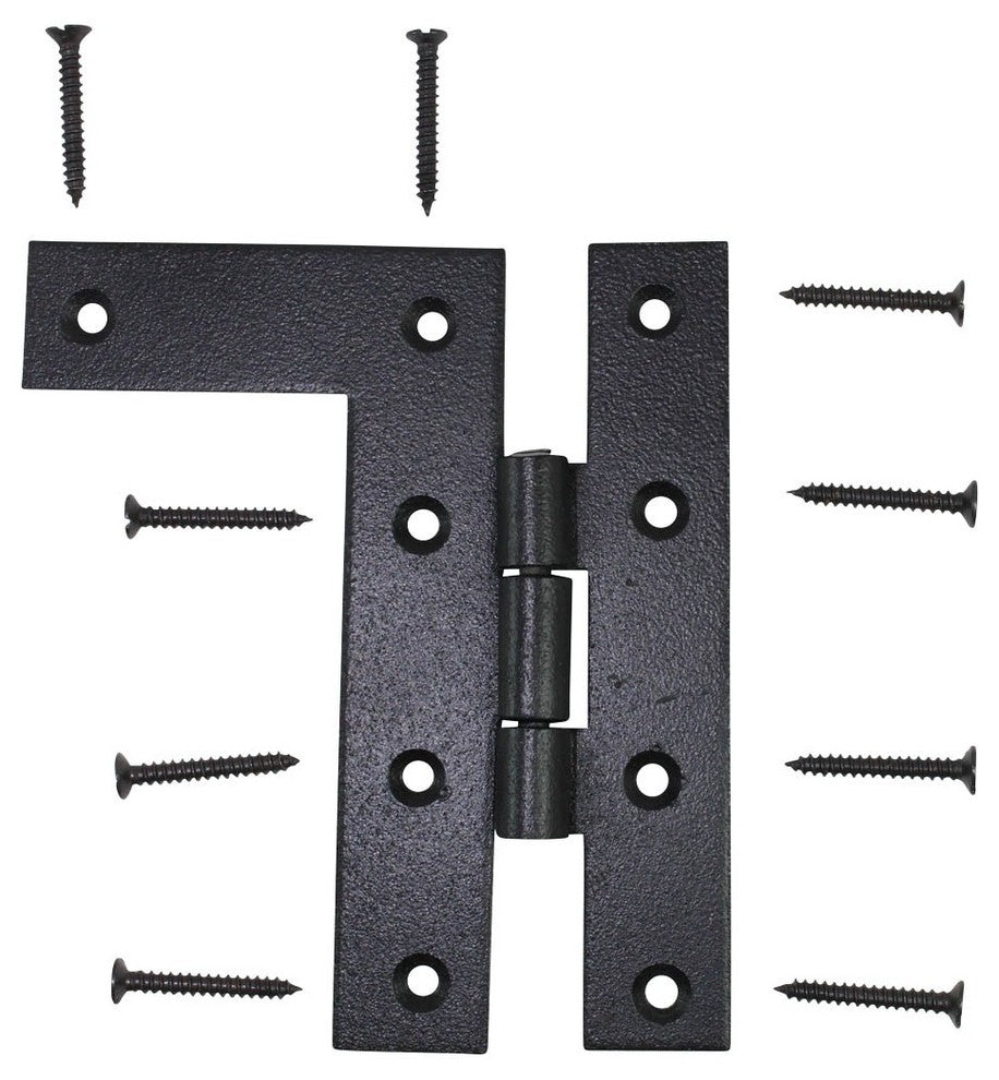 Pair Flush H-L Cabinet Hinge Wrought Iron 4.5"H Pack of 2 |