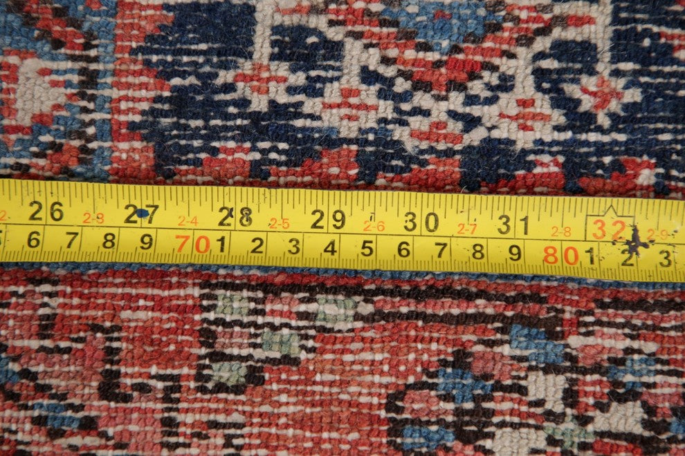 Consigned, Persian Handmade Wool Oriental Antique Area Rug, Blue, 4'6"X3'1"