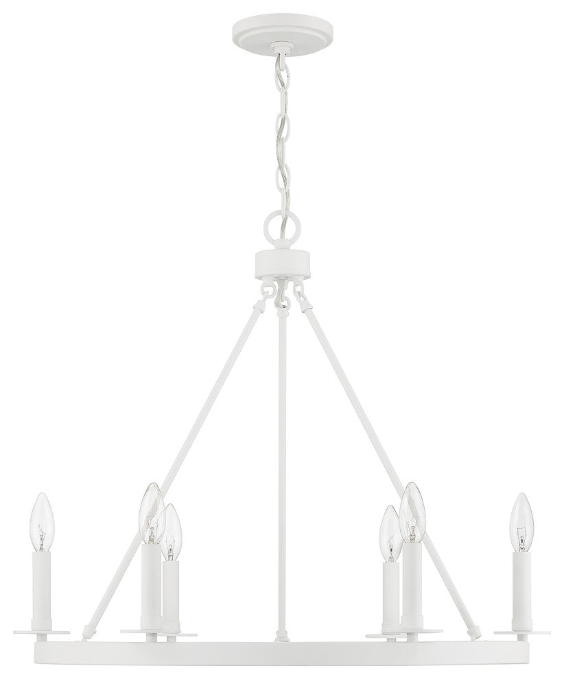 6-Light Chandelier, Bisque White