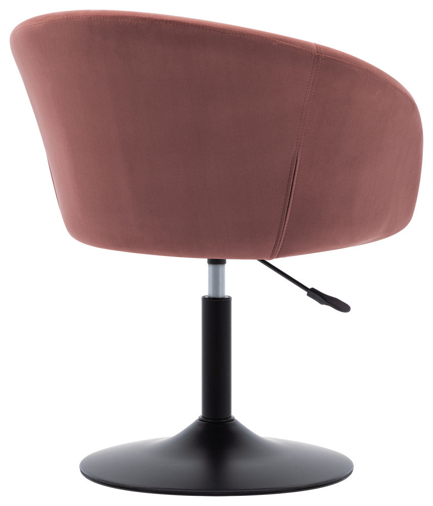 Minimalist Swivel Barrel Chair, Pink-Velvet