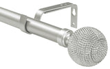 1" Diameter Giato Curtain Rod, Pewter, 48"-84"