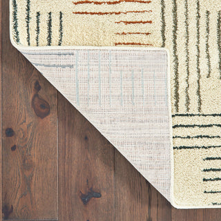 Carolina Striped Geometric Ivory/Multi Area Rug, 5'3"x7'3"