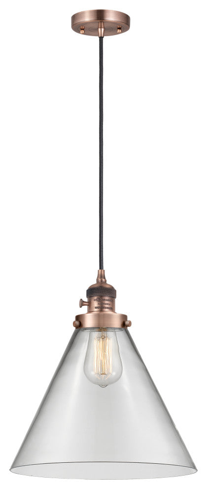 INNOVATIONS 201CSW-AC-G42-L-LED 1-Light Mini Pendant Antique Copper