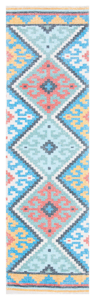 Safavieh Saffron Sfn560M Southwestern Rug, Blue and Aqua, 5'0"x8'0"