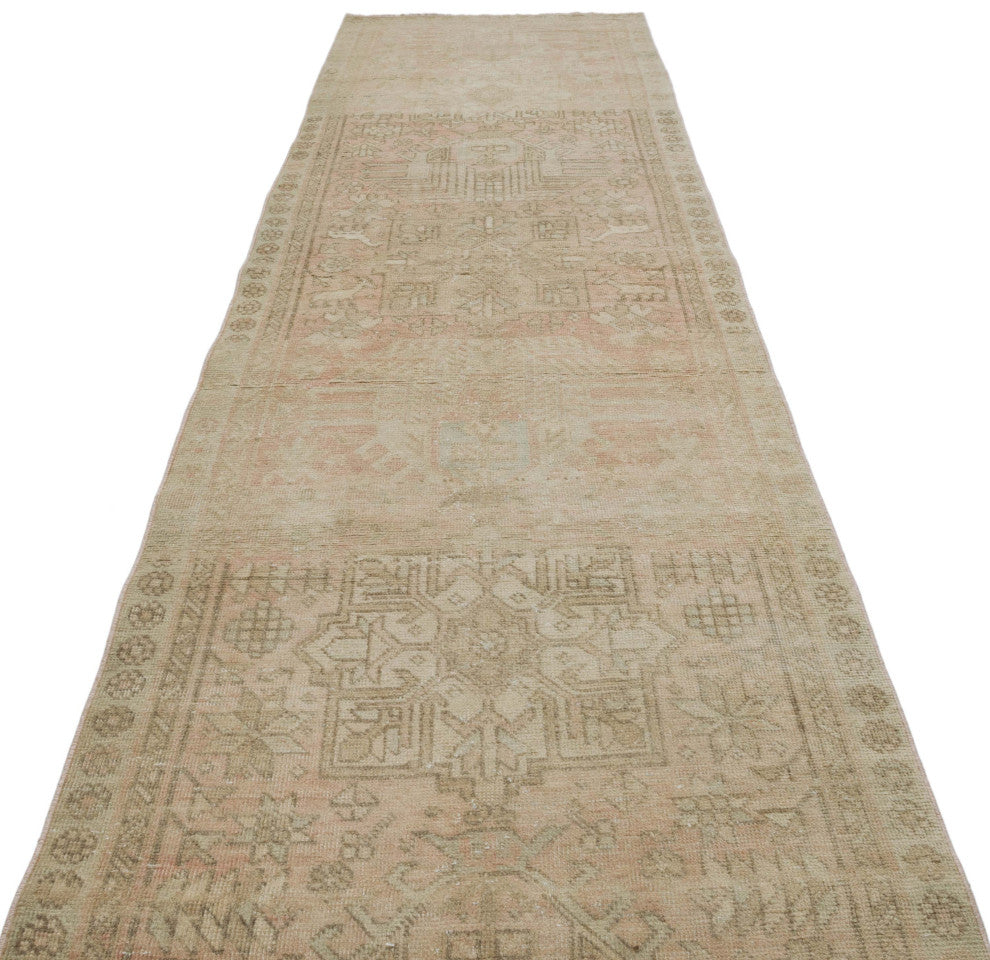 Vintage Oriental Hand-Knotted Runner - 3' 1" x 12' 2" (37 in. x 146 in.)