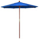 7.5' Square Push Lift Wood Umbrella, Royal Blue Olefin