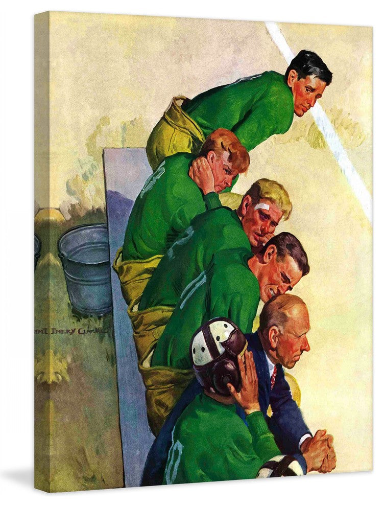 "Team on Bench" Painting Print on Canvas by Emery Clarke